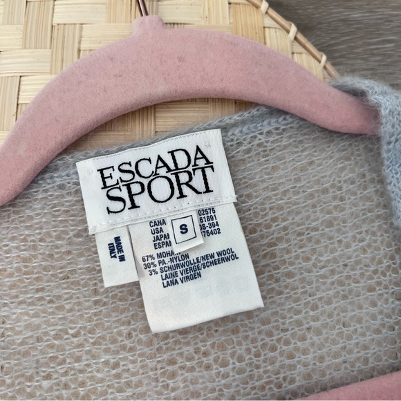 Vintage escada Sport‎ Baby Blue mohair wool blend wrap cardigan - Picture 2 of 6